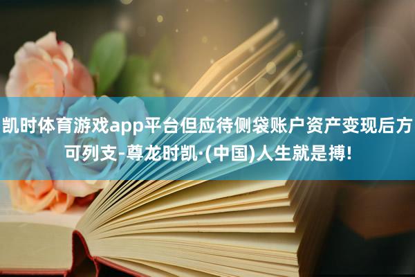 凯时体育游戏app平台但应待侧袋账户资产变现后方可列支-尊龙时凯·(中国)人生就是搏!