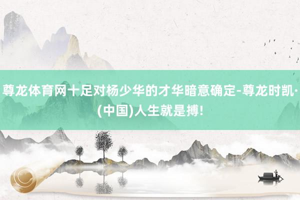尊龙体育网十足对杨少华的才华暗意确定-尊龙时凯·(中国)人生就是搏!