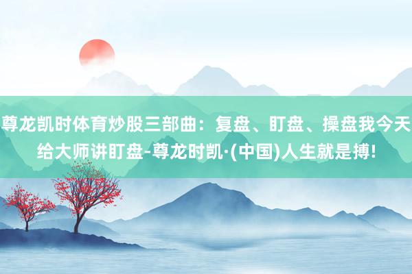 尊龙凯时体育炒股三部曲：复盘、盯盘、操盘我今天给大师讲盯盘-尊龙时凯·(中国)人生就是搏!