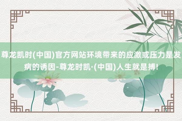 尊龙凯时(中国)官方网站环境带来的应激或压力是发病的诱因-尊龙时凯·(中国)人生就是搏!