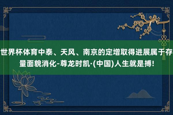 世界杯体育中泰、天风、南京的定增取得进展属于存量面貌消化-尊龙时凯·(中国)人生就是搏!