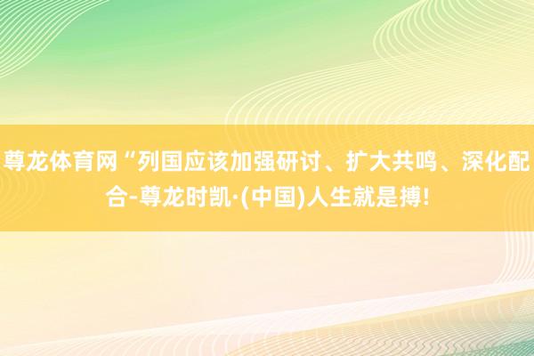 尊龙体育网“列国应该加强研讨、扩大共鸣、深化配合-尊龙时凯·(中国)人生就是搏!