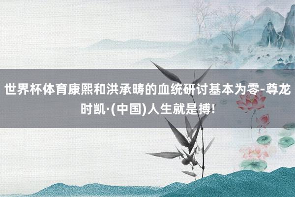 世界杯体育康熙和洪承畴的血统研讨基本为零-尊龙时凯·(中国)人生就是搏!