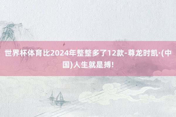 世界杯体育比2024年整整多了12款-尊龙时凯·(中国)人生就是搏!