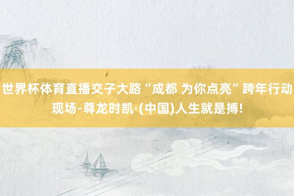 世界杯体育直播交子大路“成都 为你点亮”跨年行动现场-尊龙时凯·(中国)人生就是搏!