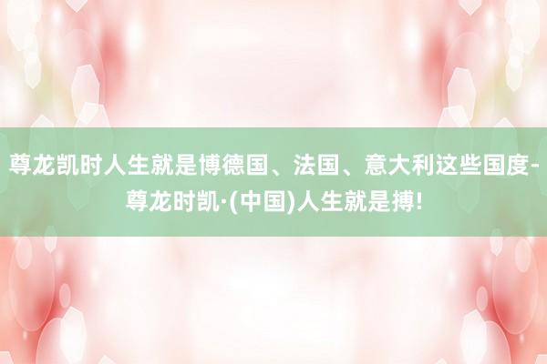 尊龙凯时人生就是博德国、法国、意大利这些国度-尊龙时凯·(中国)人生就是搏!